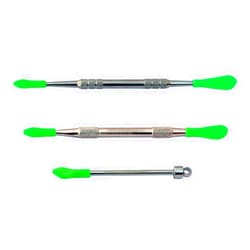 Green Goddess Supply - Multi-Size Wax Carving Tool Set with Removable Green Silicone Tips - Silver - 3-Pack