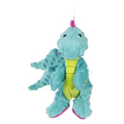 goDog Bubble Plush Dragons Squeaky Dog Toy, Chew Guard Technology - Turquoise, Small