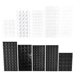 Aulufft 404 Pcs Rubber Feet Bumpers Pads, Self Adhesive Stick Bumper for Glass Table Top, Speakers, Electronics, Furniture, Cabinet, Clear and Black, 7 Different Sizes