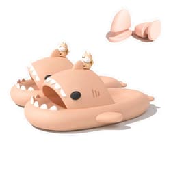 Zureto Shark Slides with 3D Funny Fins, Unisex Cloudy Shark Slippers, Eva Open Toe Shower Pool Beach Shoes