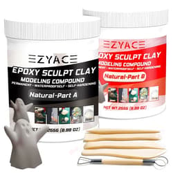 EzyAce Epoxy Clay, Epoxy Sculpt Modeling Clay, Epoxy Sculpt Clay, 2 Part Modeling Compound (A & B) of Magic Sculpt Clay, Magic Sculpt Epoxy Clay for Sculpting, Modeling, Building and Repairing, Natural