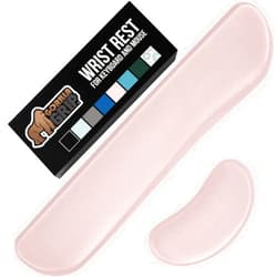 GORILLA GRIP Silky Gel Memory Foam Wrist Rest for Computer Keyboard, Mouse, Ergonomic Design for Typing Pain Relief, Desk Pads Support Hand Arm Mousepad Rests, Stain Resistant, 2 Piece Pad, Light Pink