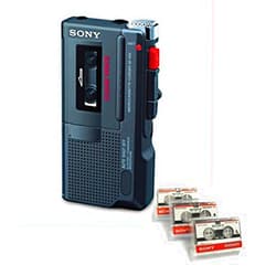 Sony M-450 MicroCassette Recorder Refurbished with 3 New Microcassette Tapes