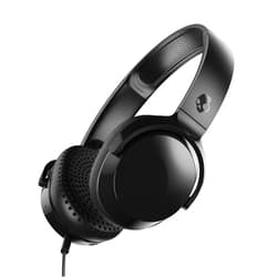 Skullcandy Riff On-Ear Wired Headphones, Convenient for Travel with 3.5mm Plug, Built-in Microphone, Foldable Lightweight Comfortable Design, Durable Headband - Black