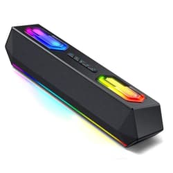 Deeyaple Computer Speakers, 40W Wireless Soundbar for Desktop PC with Bluetooth 5.3 & USB Audio, Software Custom EQ, Dynamic RGB Lighting, External Power Adapter Gaming Speakers, Laptop, Xbox (Black)