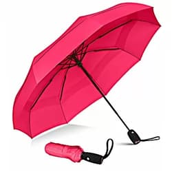 Repel Umbrella Windproof Travel Umbrella - Compact, Light, Automatic, Strong and Portable - Wind Resistant, Small Folding Backpack Umbrella for Rain - Men and Women Pink