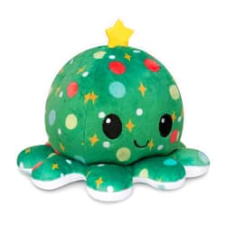 TeeTurtle - The Original Reversible Octopus Plushie - Christmas Trees + Ornaments - Cute Sensory Fidget Stuffed Animals That Show Your Mood