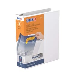 QuickFit Clear-View Binder, 3-Ring Binder, Round Ring, 2 Inch, White
