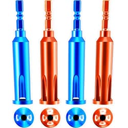 Frienda Wire Twisting Tools, Electrical Wire Stripper and Twister, 4 Square 3 Way/ 5 Way Twister Wire for Power Drill Drivers and stripping wire cable (4, Blue and Orange)