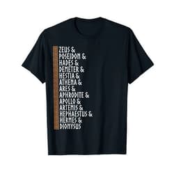 Greek Mythology Zeus Hera Aphrodite Apollo Ares Olympians Ancient Greek Gods Greek Life Greek Mythologist T-Shirt