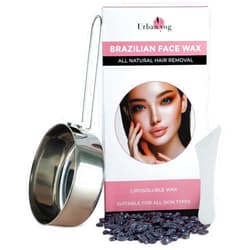 Urban yog Brazilian Face Wax/Katori Wax for Women (100g) | India’s 1st Liposoluble Stripless Wax | Pan with Handle & Spatula | Natural Ingredients | For Upper Lips, Chin, Cheeks & Hairline