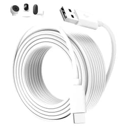 AIAUXAI 5M/16FT Long USB C Cable Power Extension Cord for Xiaomi Mi Camera 2K/CCTV/Blink Mini 2/eufy Indoor Cam C220/C210/S330/Ring Indoor Camera,USBA to USB C Cord for Security Cameras Power Supply,White