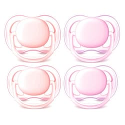 AVENT Philips AVENT Ultra Air Pacifier 0-6 Months, Pink/Peach, 4 Pack, SCF245/40