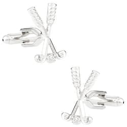 Cuff-Daddy Crossed Clubs Golf Golfer Silver Cufflinks with Presentation Box