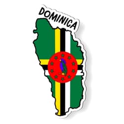 Squiddy Dominica Map with Flag Magnet for Car Fridge Locker Metal Door - 4.5