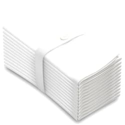 Aunti Em's Kitchen Wrinkle Resistant Dinner Napkins, Oversized 20 x 20 Inches, Set of 12, White