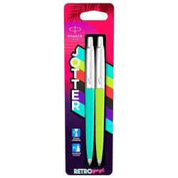 PARKER Jotter Originals Ballpoint Pens | Retrowave Collection | Caribbean Blue & Apple Green | Blue Ink | Medium Point | 2 Count
