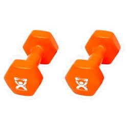 CanDo Vinyl Coated Dumbbell Orange 10 lb Single 1pc Handheld Weight for Muscle Training and Workouts, Color Coded Anti-Roll Home Gym Equipment, Beginner and Pro…