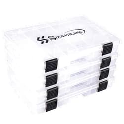 Sougayilang Fishing Tackle Boxes - 3600 3700 Plastic Storage Organizer Box with Removable Dividers - Fishing Tackle Storage - 4 Packs Transparent Tackle Trays