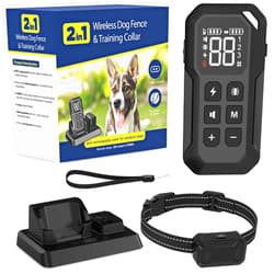 Jizboc Wireless Dog Fence, Electric Fence for Dogs,Dog Training Collar with Remote Control,Wireless Dog Fence System,Wireless Dog Collar Boundary Containment System.