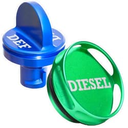 Ronin Factory COMBO PACK Magnetic Diesel Fuel Cap + DEF Cap Accessory for Dodge RAM TRUCK 1500 2500 3500 (2013-2018) with 6.7 CUMMINS EcoDiesel (Easy Grip)