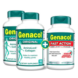 Genacol Original & Fast Action Combo | AminoLock Collagen Peptides Joint Care + Fast-Acting Joint & Muscle Supplement | All-Natural, Non-Addictive | 360 Capsules + 60 Softgels (120-Day Supply)