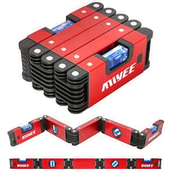 MiYee Multi-Function Foldable Level Measuring Tool 28 Inch Folding Level Magnetic Woodworking Tools 4 Level Bubbles Accurate Multi-Angle Measurement Level Tool