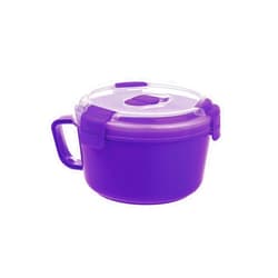 Progressive International SnapLock by Progressive Noodles To-Go Container - Purple, Easy-To-Open, Leak-Proof Silicone Seal, Snap-Off Lid, Stackable, BPA FREE
