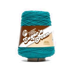 Lily Sugar N Cream Cones Teal Yarn - 1 Pack of 400g/14oz - 100% Cotton - #4 Worsted (Medium) - 674 Yards - Knitting/Crochet