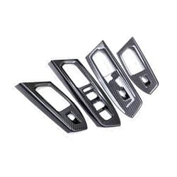 HIGH FLYING (Only for Left Hand Drive) ABS Window Switch Adjusting Cover Decor Trim for VW Volkswagen Atlas 2018 2019 2020 2021 2022 (Carbon Style)