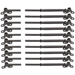 Challcrea 3/16 Black Cable Railing Hardware, 10 Pairs thickened Black Stainless Steel Cable Railing System Kit, fits 3/16 Wire rope, for Wood Post, for Stairs Deck, T316 Marine Grade, Angle Adjustable