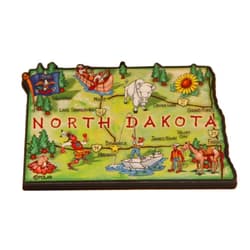 Souvenir Destiny North Dakota State Decowood Jumbo Wood Fridge Magnet 3.5