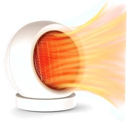 Lmkeji Portable Desk Heater,600W Energy Efficient Space Heater for Indoor Use,Safe and Quiet for Home and Office Use(Light Brown)