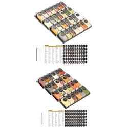 SpaceAid Spice Drawer Organizer with 28 Spice Jars, Spice Drawer Organizer with 24 Spice Jars, 386 Spice Labels