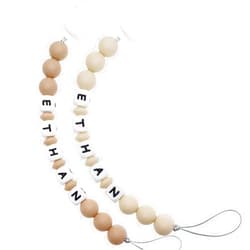 Panny & Mody Pack of 2 Personalized Stroller Clip with Name(Khaki+Oatmeal)