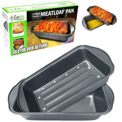 Evelots 2 Sets Meatloaf Pan-2 Piece Set-Drains Fat-Non Stick-Bread-More Flavor
