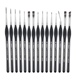 PANDAFLY Detail Paint Brushes Set, 15pcs Miniature Brushes for Fine Detailing & Art Painting - Acrylic, Oil, Watercolors & Paint by Number, Models, Face, Nail, Craft, Warhammer 40k