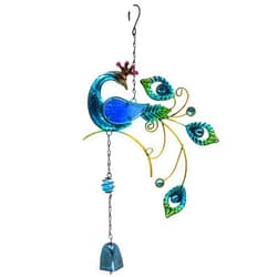 WERTT Peacock Wind Chimes, Chimes Metal Crafts Painted Ornaments Creative Bell Pendants for Outside Unique Wind Chimes for Patio, Garden Nice Gifts for Festival (Blue)