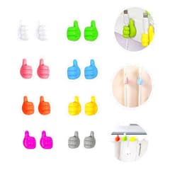 SHANDERBAR Self Adhesive Silicone Thumb Hooks, 16PCS Silicone Thumb Wall Hook, Multifunctional Self-Adhesive Wall Decoration Hooks, Key Hooks for Storing Cables/Headphones/Plugs/Masks