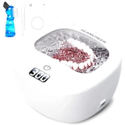 SEANCHEER Ultrasonic Retainer Cleaner Rechargeable | 42Khz | 15W | 120ML | IPX7 Waterproof | Mini Portable Travel Retainer Cleaner Machine with Digital Timer for | Dentures | Braces | Aligner | Dental |