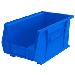 Akro-Mils 30240 AkroBins Plastic Storage Bins, Space-Saving Stackable Bins, Garage Organization Bins, Pantry Organization, Craft Storage, 15-Inch x 8-Inch x 7-Inch, Blue, 12-Pack
