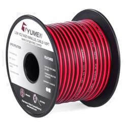 Tyumen 100FT 18 AWG Gauge 2 Conductor Stranded Red Black Car Home Stereo Speaker Audio Cable Electrical Hookup Wire - 99.95% Oxygen Free Copper Wires