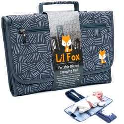 Lil Fox Baby Changing Pad by Lil Fox. Portable Changing Pad for Baby Diaper Bag or Changing Table Pad. One-Hand Diaper Change Pad. Baby Shower Gifts, Newborn Baby Essentials, Unisex Baby Stuff