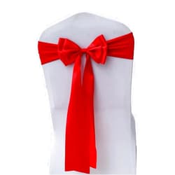 MYS QiQi Pack of 10 Chair Sashes Spandex Chair Bands Satin Chair Sashes Chair Ribbons Bows Stretch Chair Sashes for Wedding Party Events Banquet Hotel Home Kitchen Chair Cover Decoration（10 PCS Red）