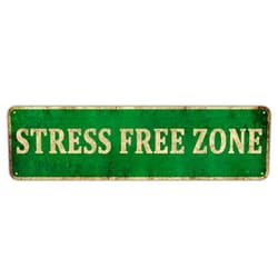 KIOZIY Tin Sign Stress Free Zone Rustic Lake Beach House Cottage Cabin Metal Signs 4