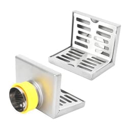 Pomya Corner Stainless Steel Side Drain, Floor Balcony Drain for L Shaped Wall Corner Home Bathroom Kitchen Balcony, Right Angle Side Drain, 90 Degree Horizontal Drainage