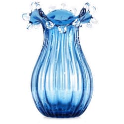 DOVDOV Hand Blown Glass vase, Unique Blue Glass vase, Modern Art Decor, Suitable for Living Room Coffee Tables, Wedding centerpieces, Dining Tables, and Office Centerpiece Floral Arrangements