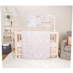 Sammy & Lou Cottontail Cloud Cottage Floral Breathable 3-Piece Baby Nursery Crib Bedding Set, Includes Quilt, Fitted Crib Sheet, and Crib Skirt