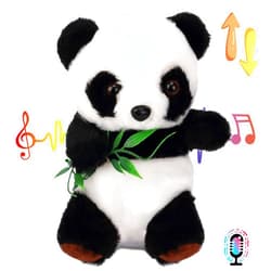 Hopearl Talking Panda Repeats What You Say Nodding Electric Interactive Animated Toy Speaking Plush Buddy Gift for Toddlers, 7''
