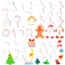 Ywzbomoldrm Christmas Snowflake Chocolate Molds Silicone 4 Pcs, Resin Candy Xmas Gingerbread Man Fondant Mold for Cake Decoration Cupcake Topper Christmas Tree Reindeer Snowman Santa Claus Decor Mould